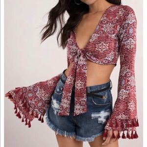 Tobi front-tie crop top
